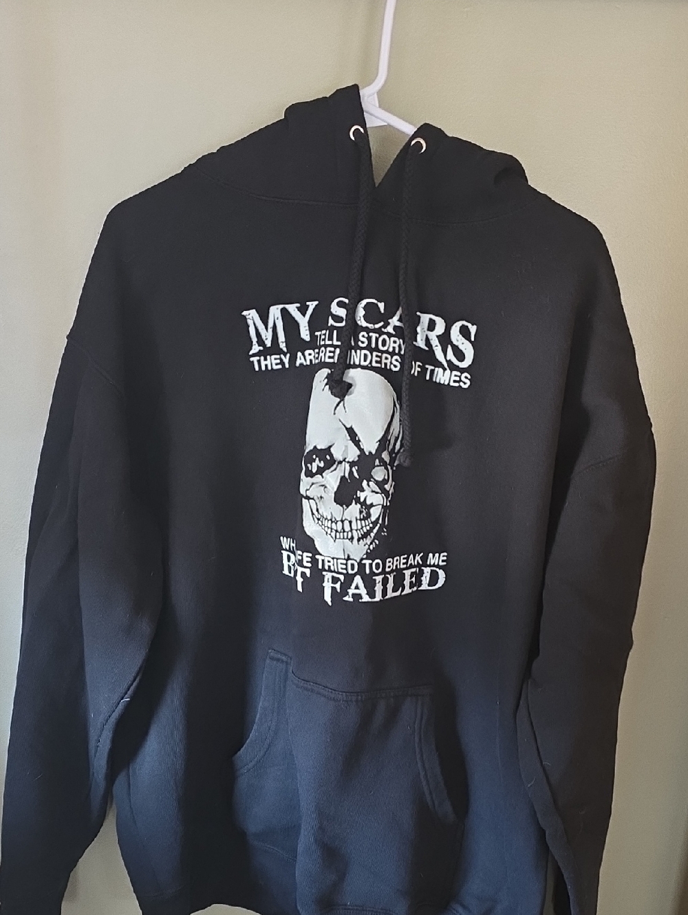 Black Graphic Hoodie with Skull Print